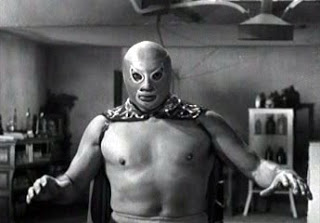 lucha libre Mexican wresting movie starring El Santo at Milagro Theatre Luna Nueva Festival